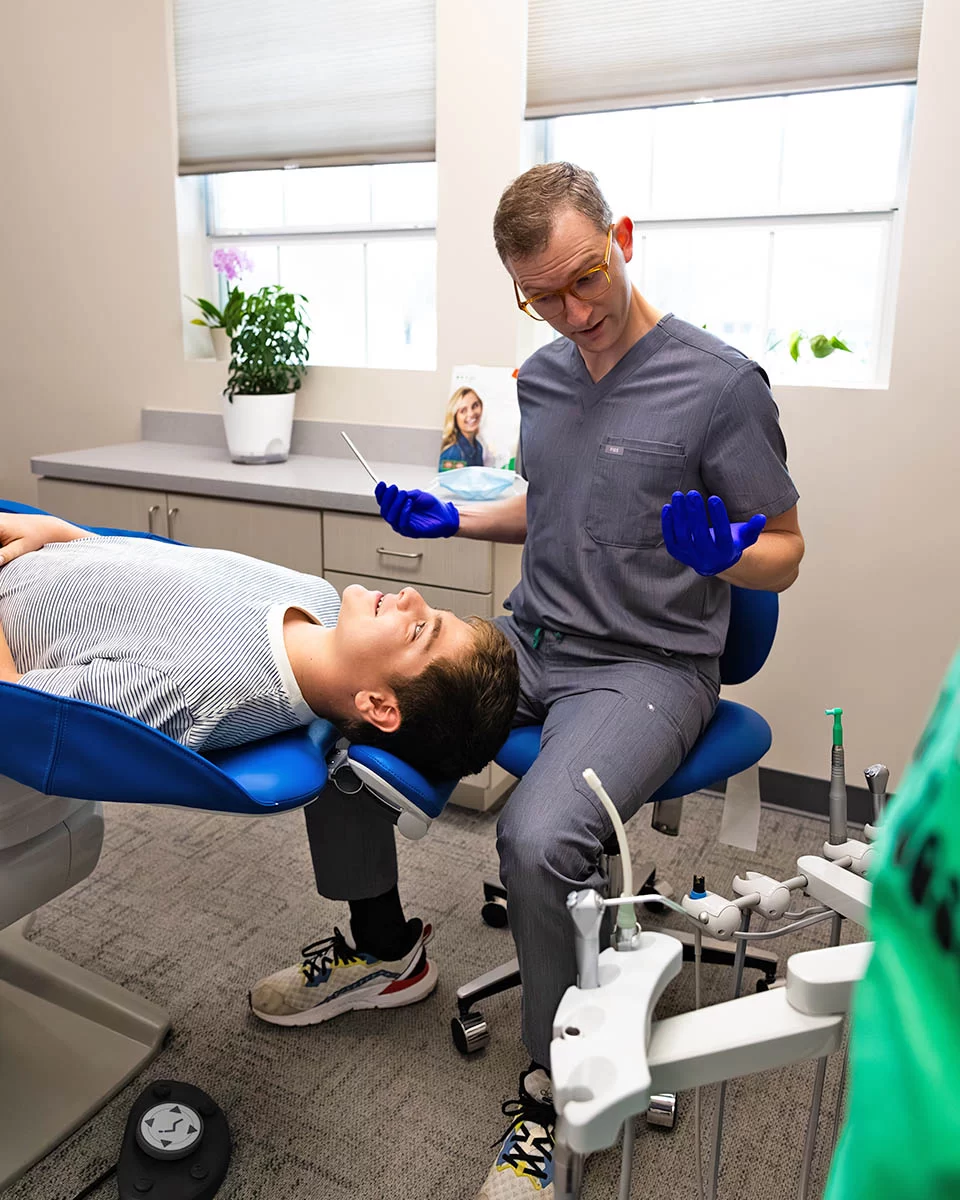 Dr. Adams with patient